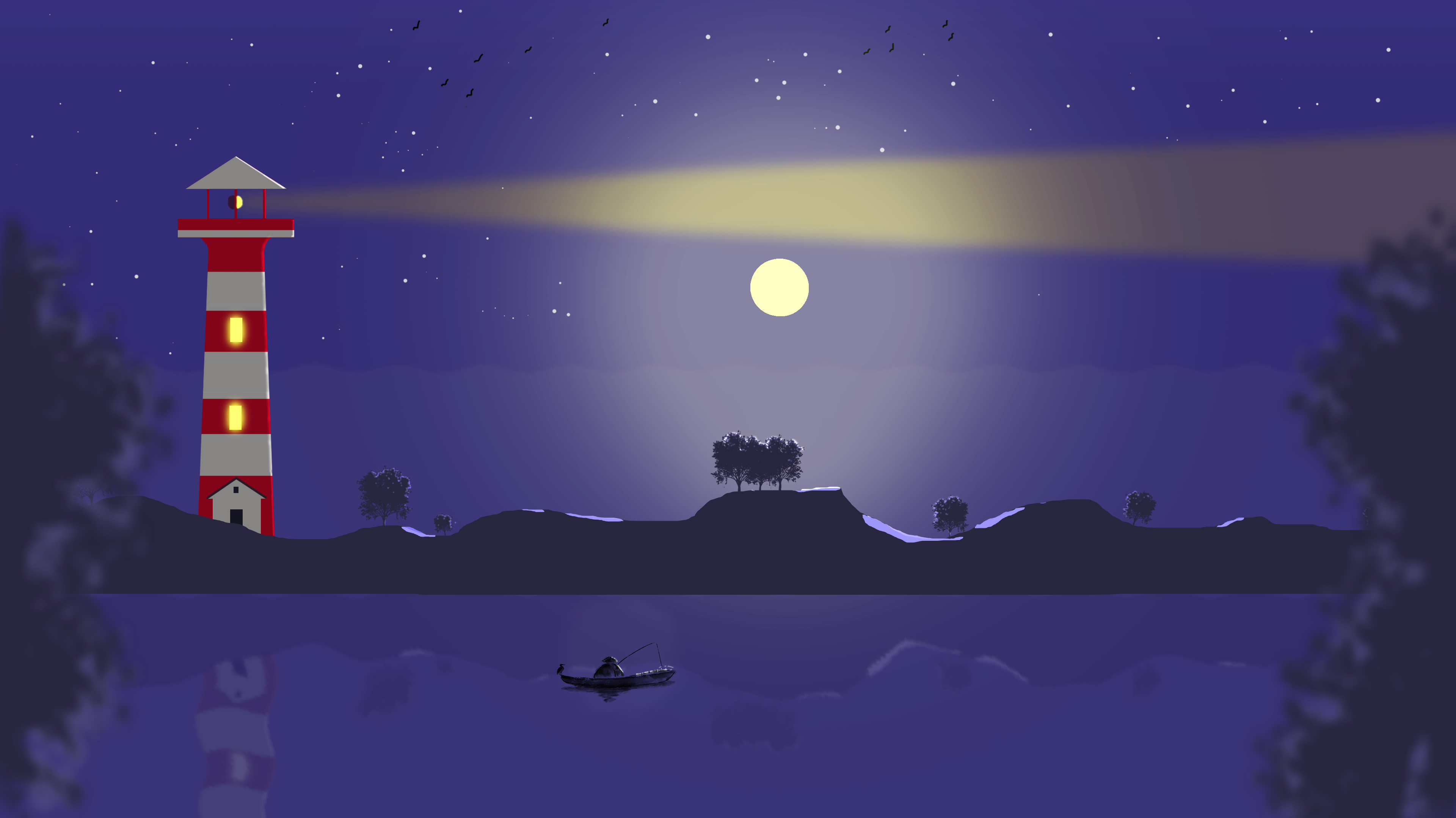 Night Landscape Vector Wallpaper, HD Minimalist 4K Wallpapers, Images,  Photos and Background - Wallpapers Den