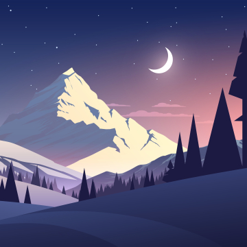 360x360 Night Mountains Summer Illustration 360x360 Resolution ...