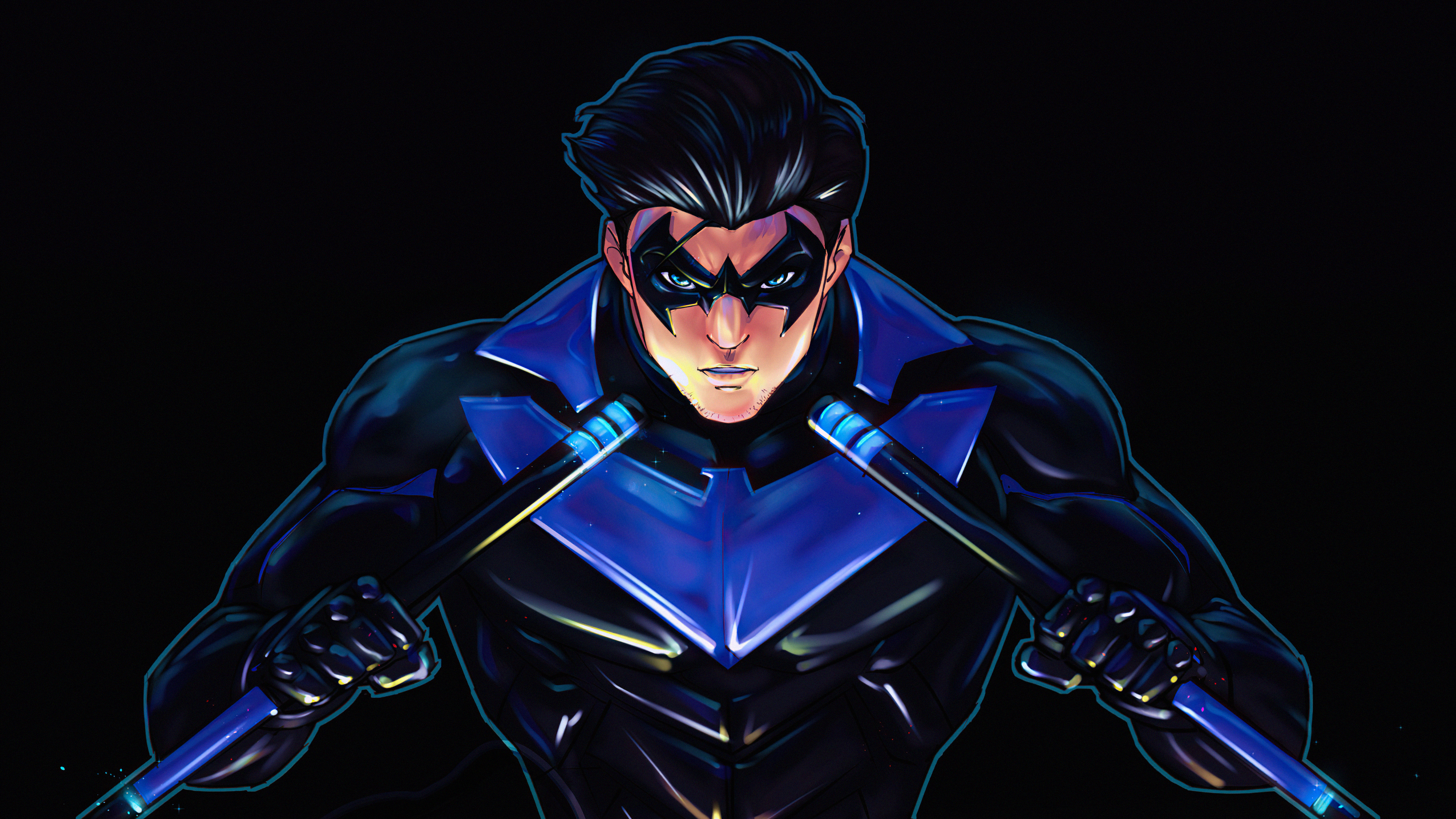 Nightwing Comic Digital Wallpaper.
