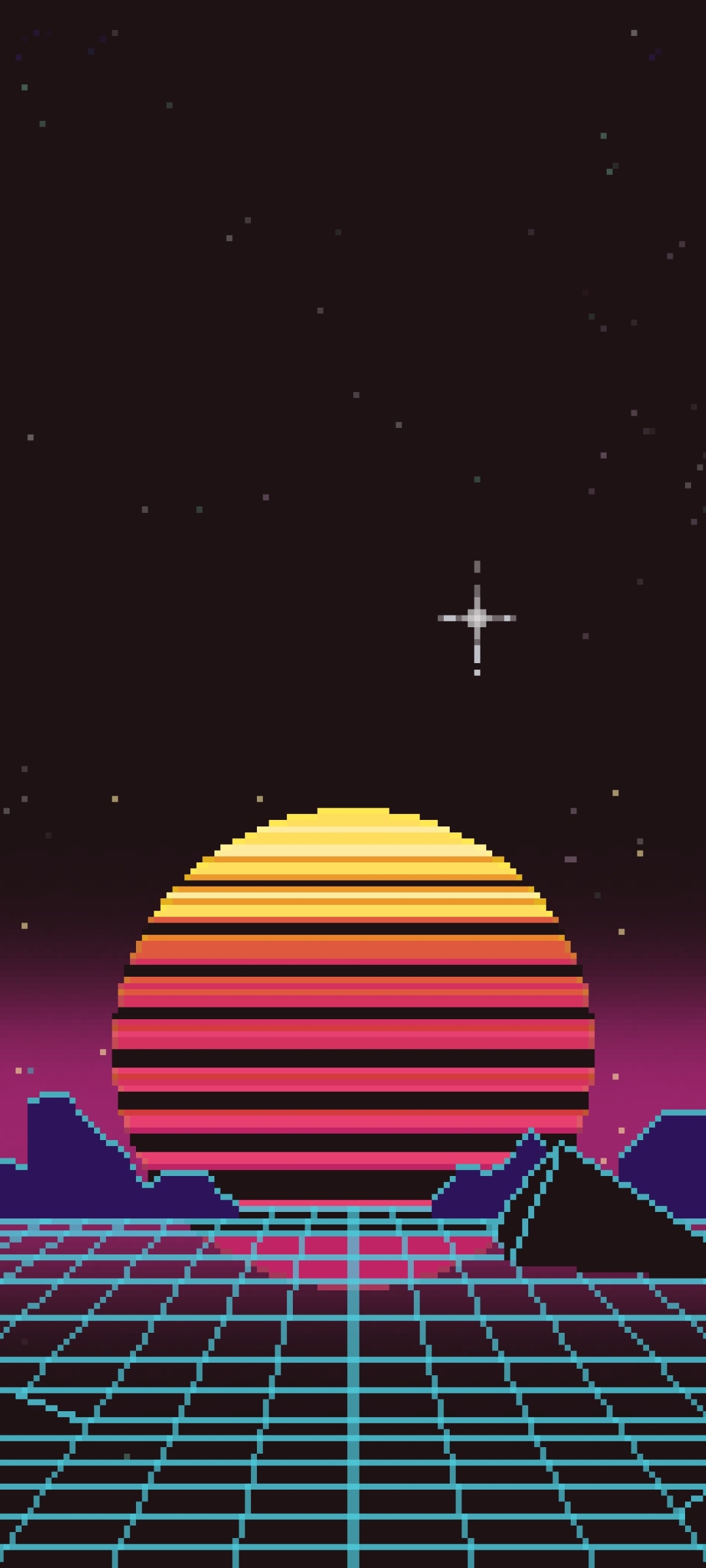 1080x2400 outrun pixel sunset 1080x2400 resolution wallpaper hd artist 4k wallpapers images photos and background wallpapersden