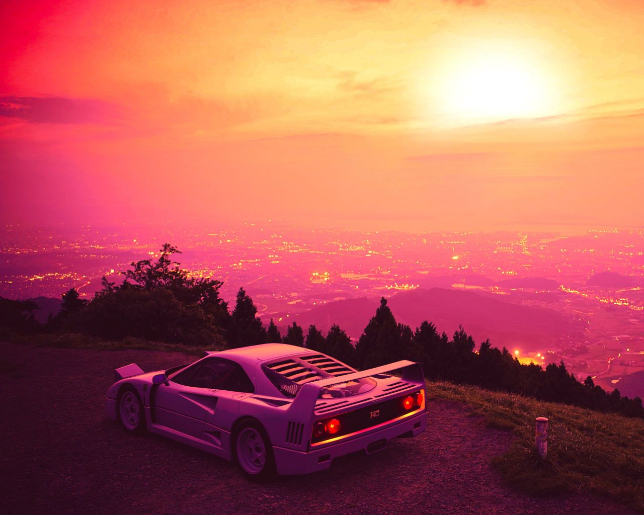 X Outrun Sunset K X Resolution Wallpaper HD Artist K Wallpapers Images