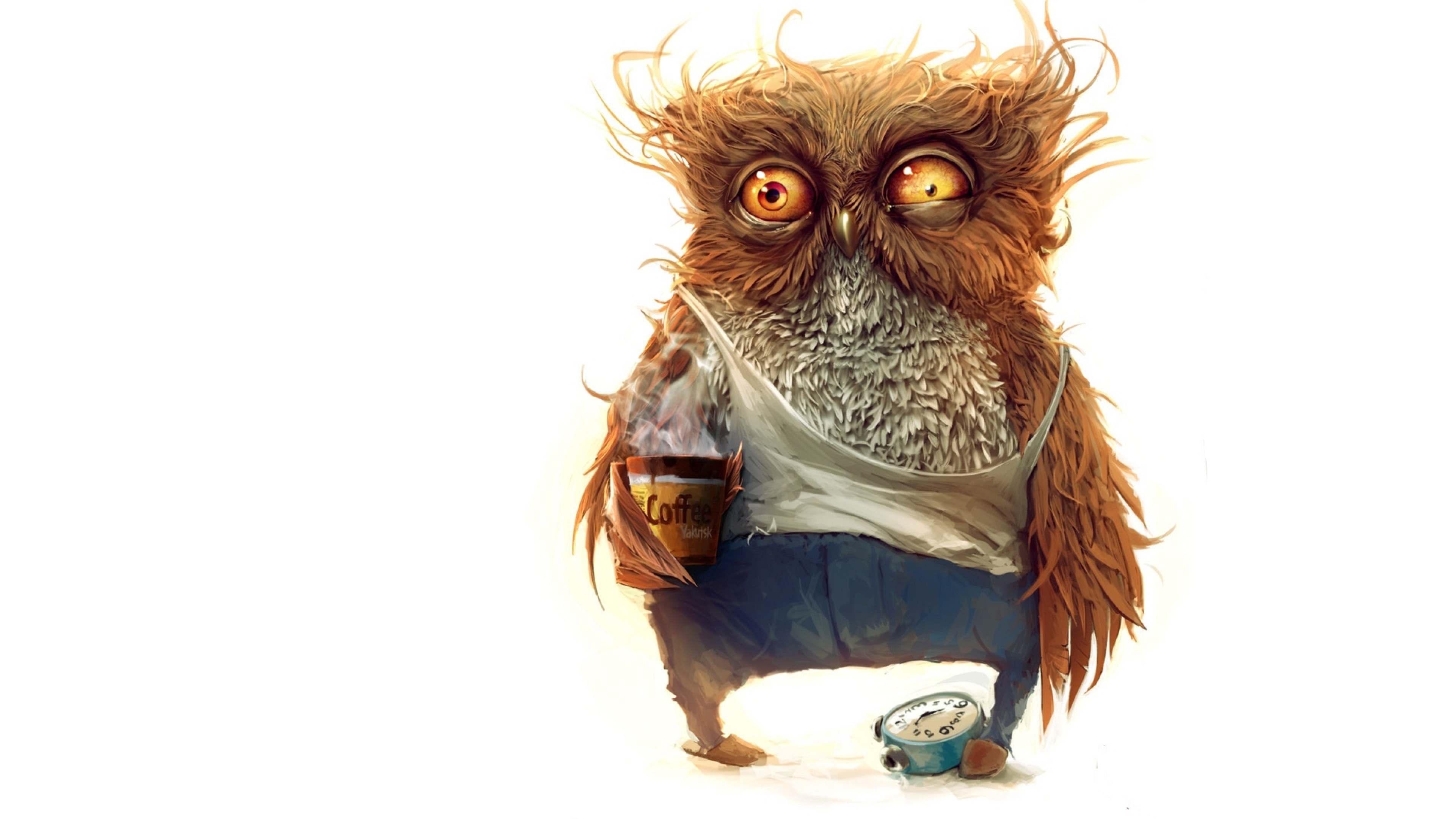 3840x2160 owl, coffee, alarm clock 4K Wallpaper, HD Fantasy 4K Wallpapers,  Images, Photos and Background - Wallpapers Den