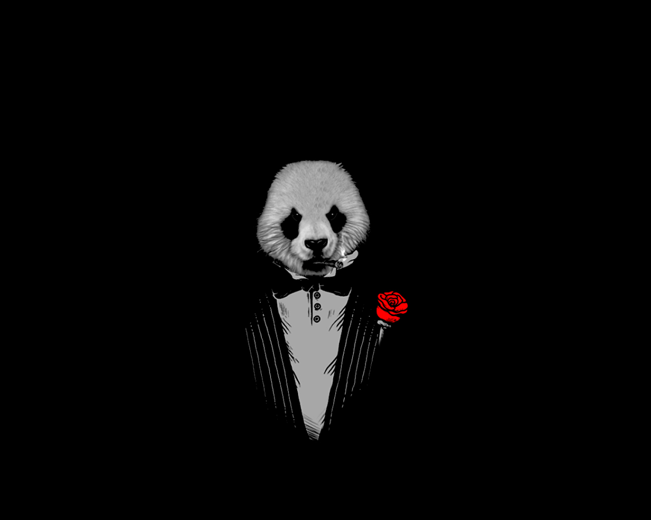 Panda As The Godfather Art, Full HD Wallpaper