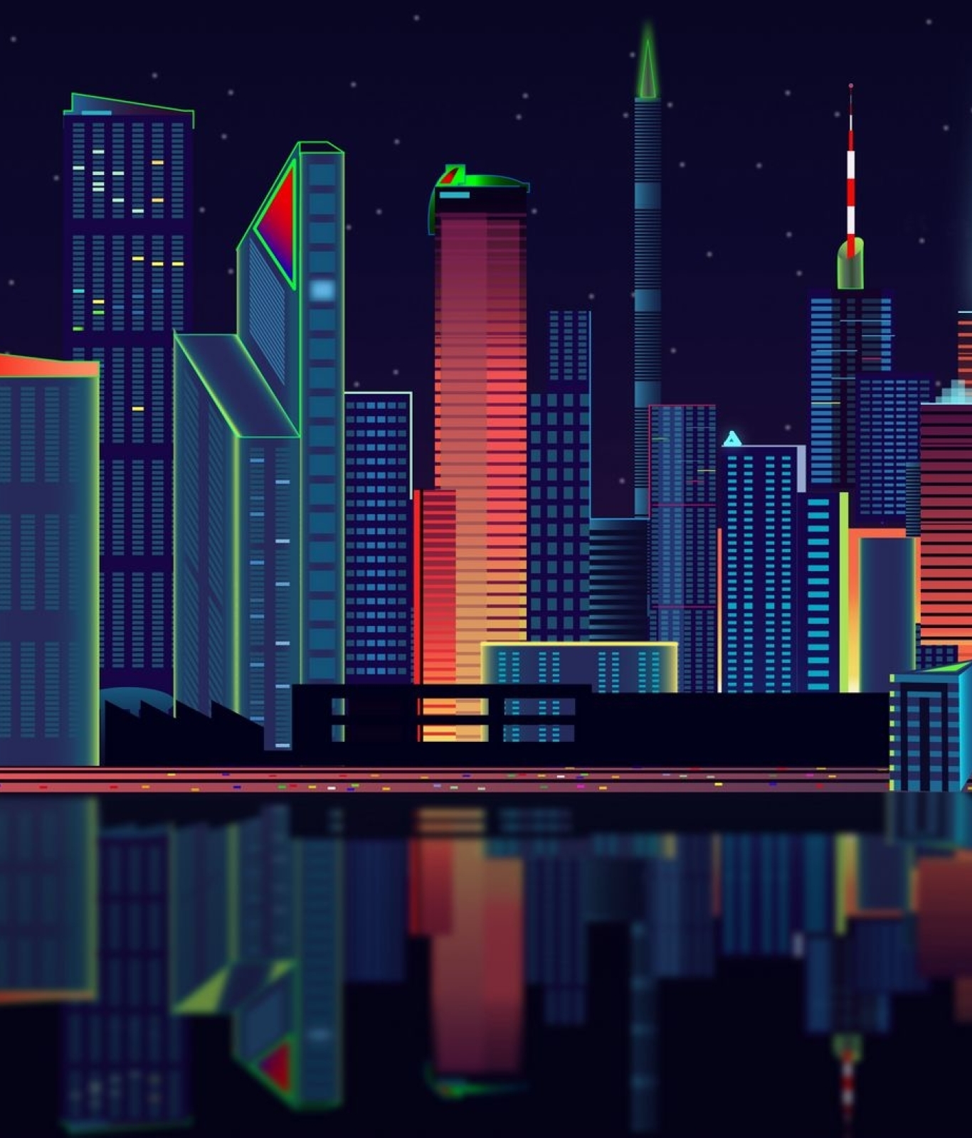 1366x1600 Resolution Panorama Vector City 1366x1600 Resolution ...