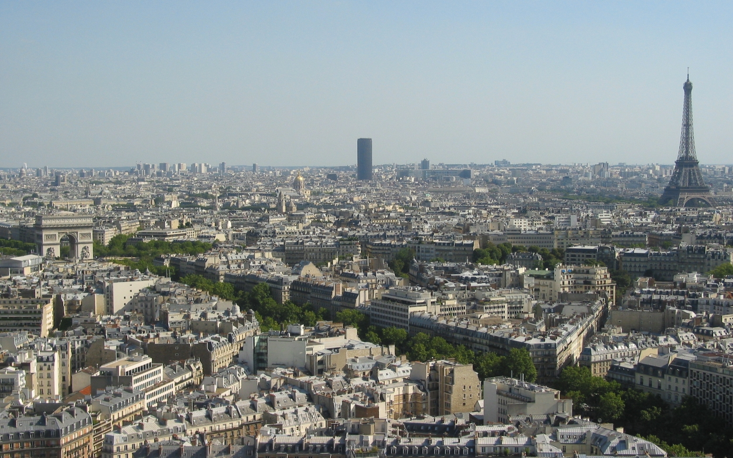 2560x1600 Paris Eiffel Tower Arc De Triomphe 2560x1600 Resolution