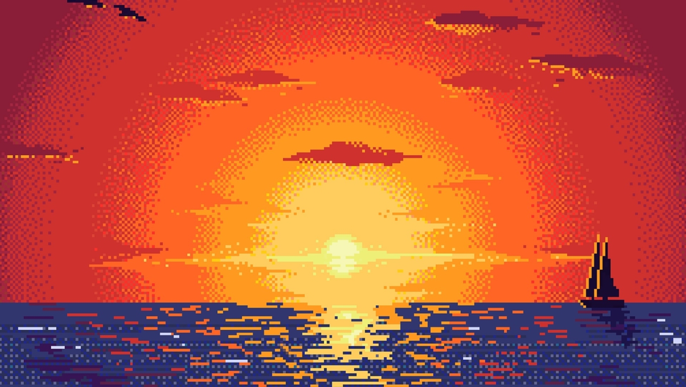 1360x768 Pixel Sunset Digital Art Desktop Laptop Hd Wallpaper Hd