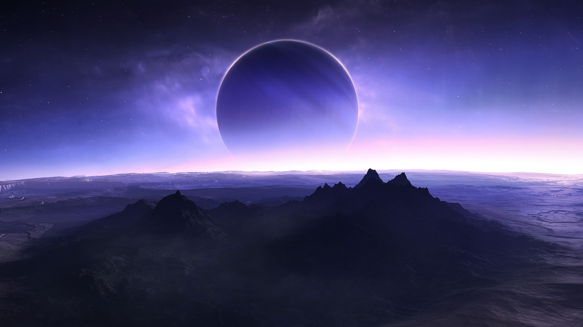 1600x2560 Planet And Mountains Artistic 1600x2560 Resolution Wallpaper