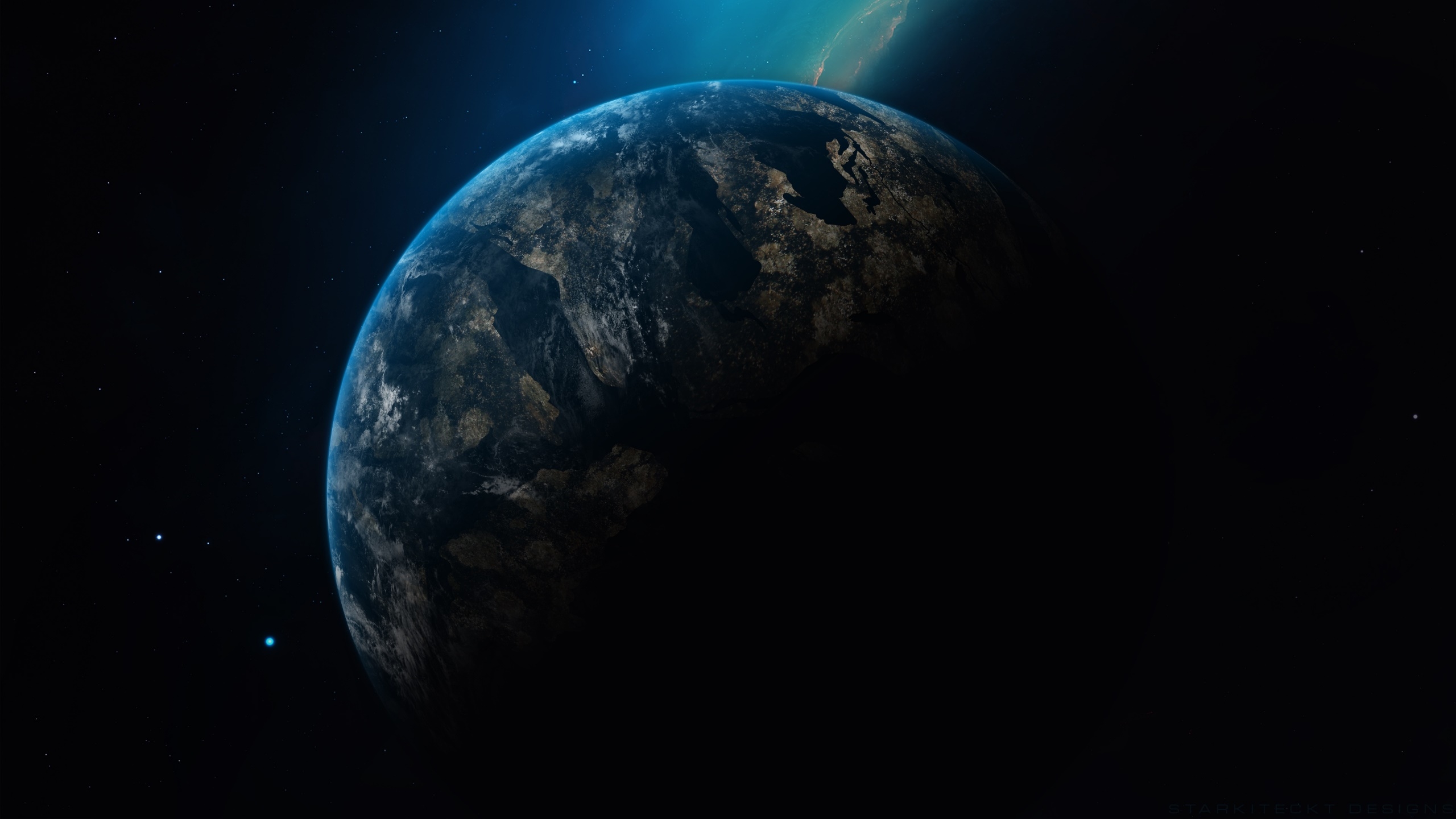 Planet Earth in Dark  Universe  Wallpaper  HD  Space 4K 