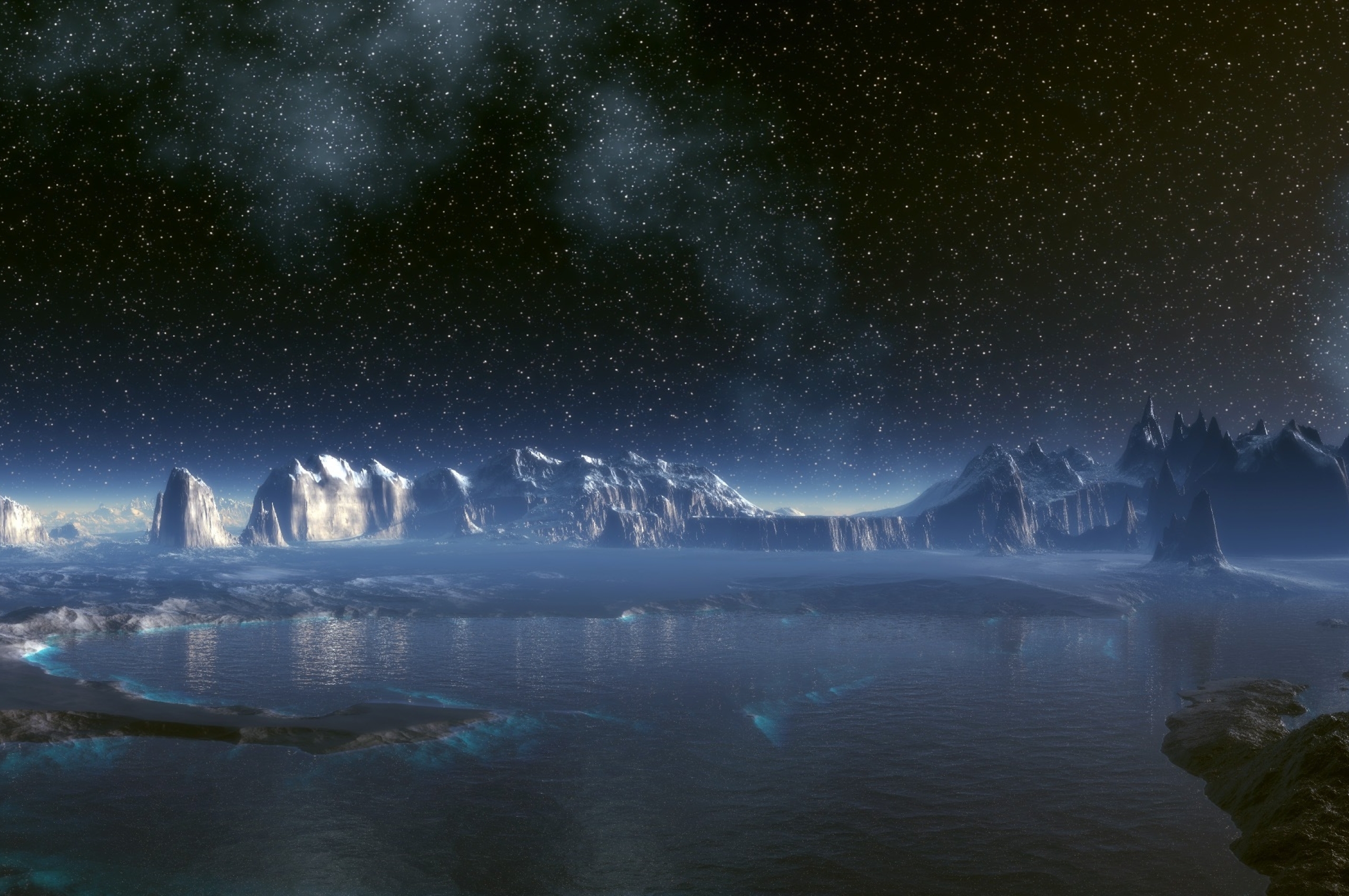 Звездное море существует. Антарктида Северное сияние. Антарктида ночью. Северный полюс ночью. Пейзаж ледяной планеты.