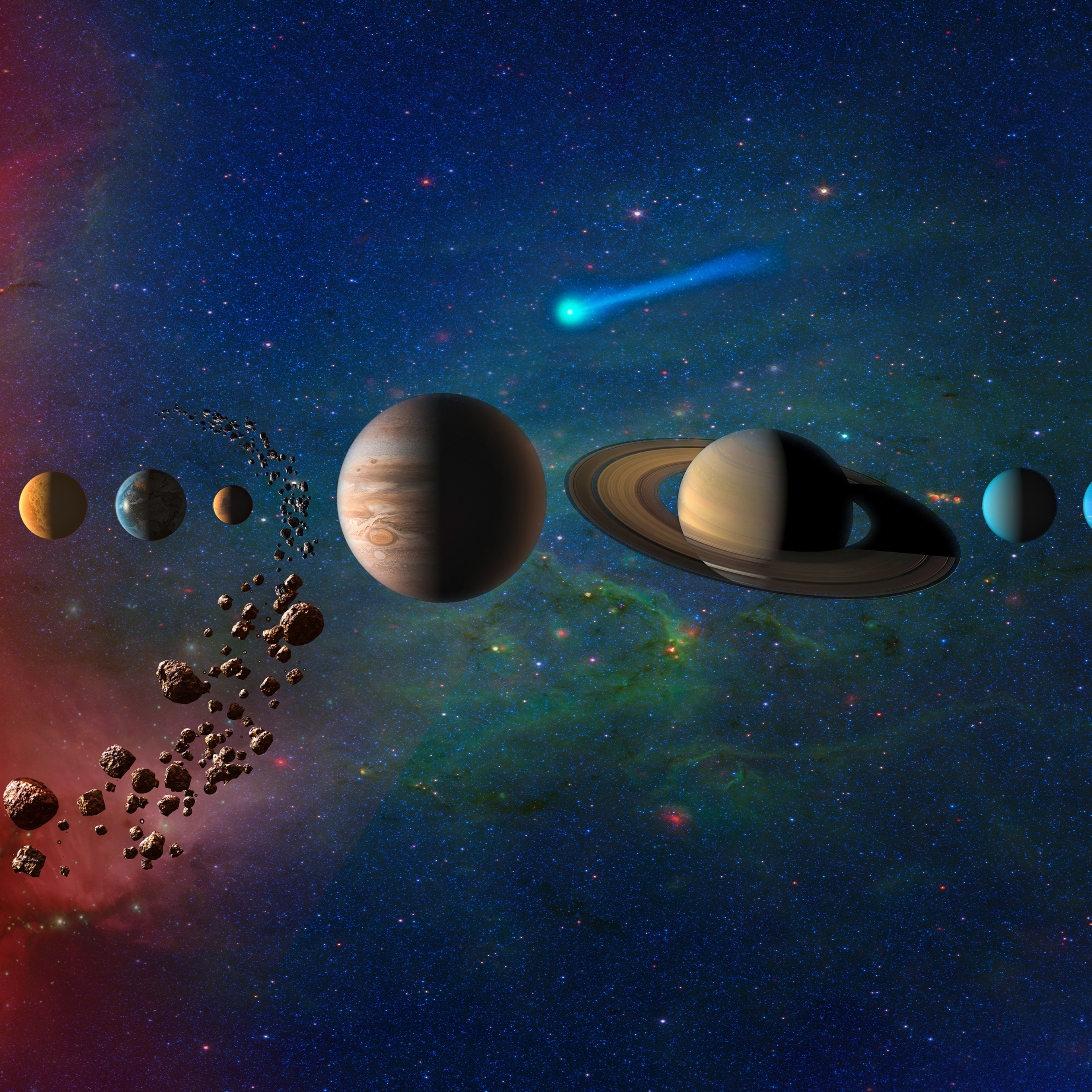 Planets In Solar System Galaxy, HD 4K Wallpaper