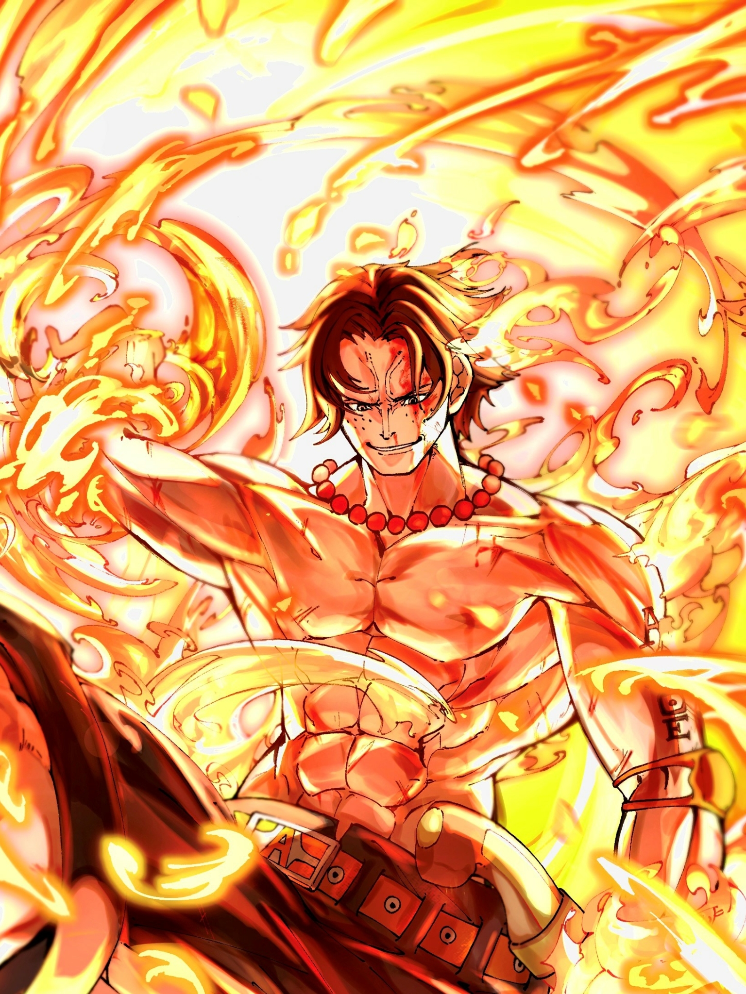 1536x2048 Portgas D Ace One Piece HD Art 1536x2048 Resolution Wallpaper