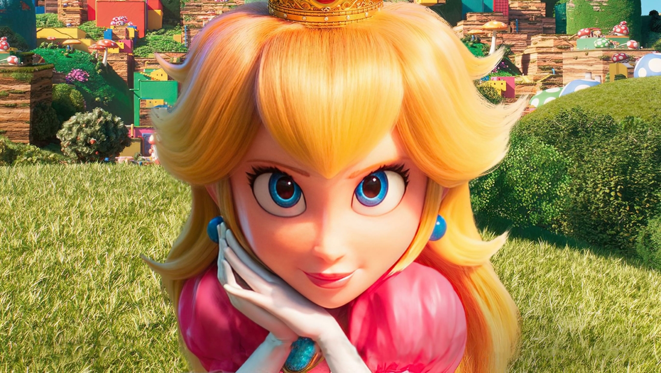 1360x768 Resolution Princess Peach Mario Bros Movie Poster Desktop