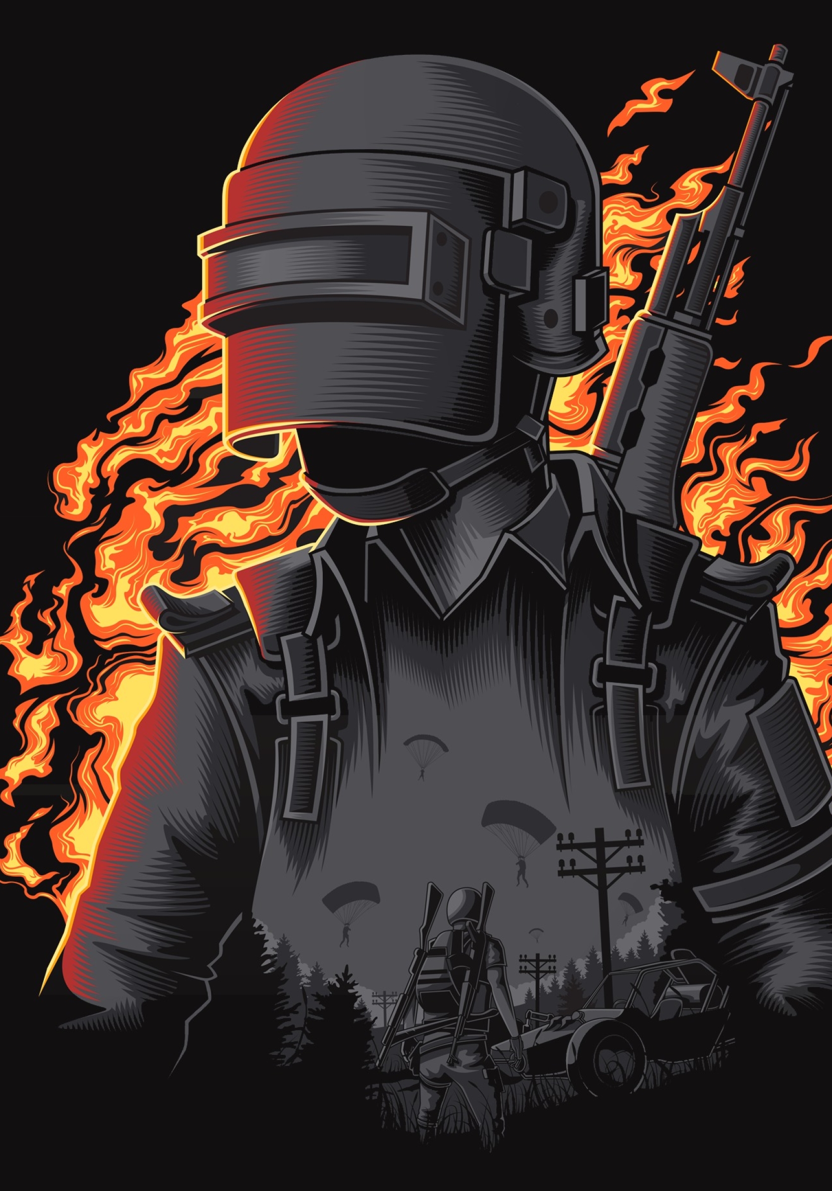 1668x2388 PUBG Fire Illustration 1668x2388 Resolution Wallpaper, HD Games  4K Wallpapers, Images, Photos and Background - Wallpapers Den