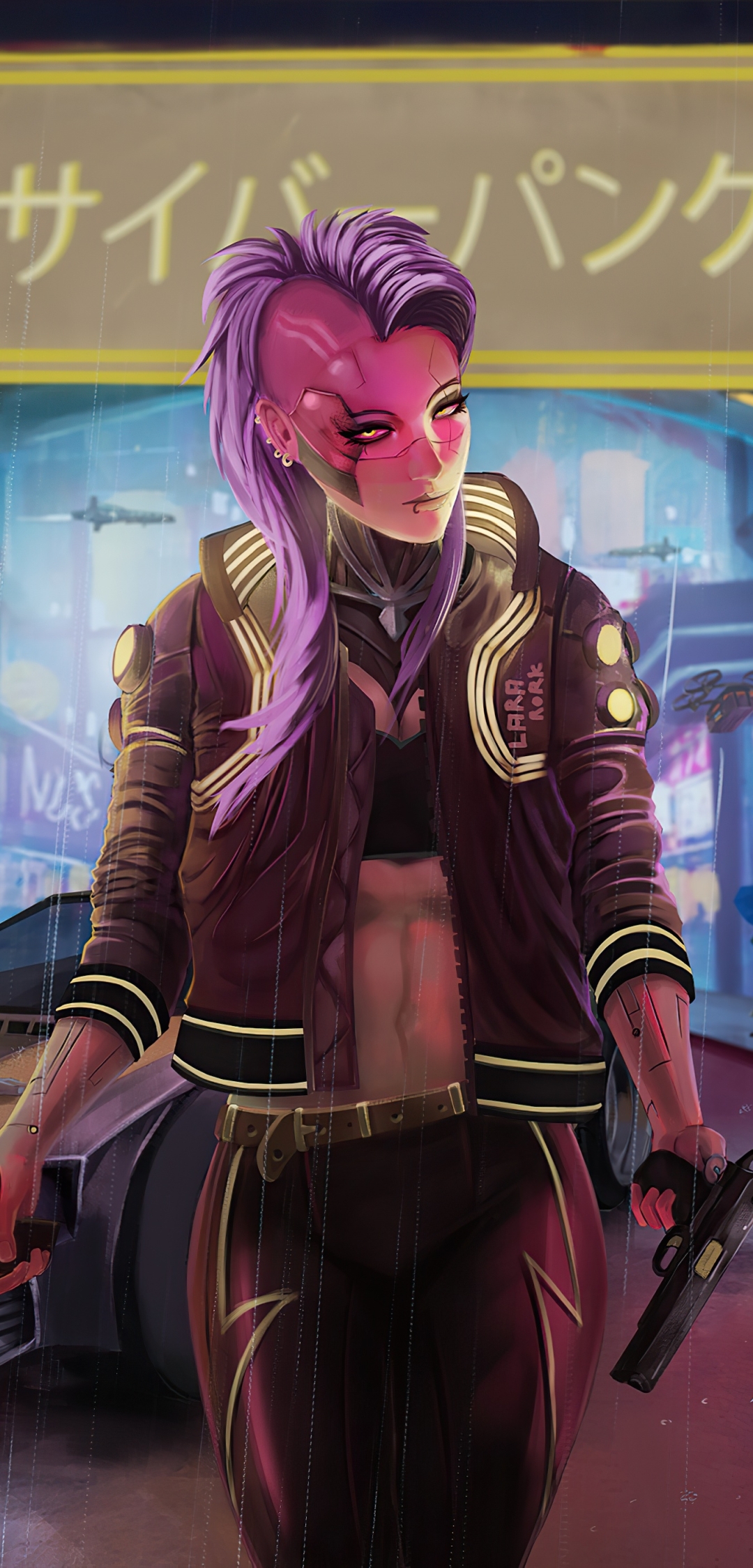 1080x2248 Purple Hair Cyberpunk Girl 5k 1080x2248 Resolution Wallpaper Hd Games 4k Wallpapers Images Photos And Background Wallpapers Den