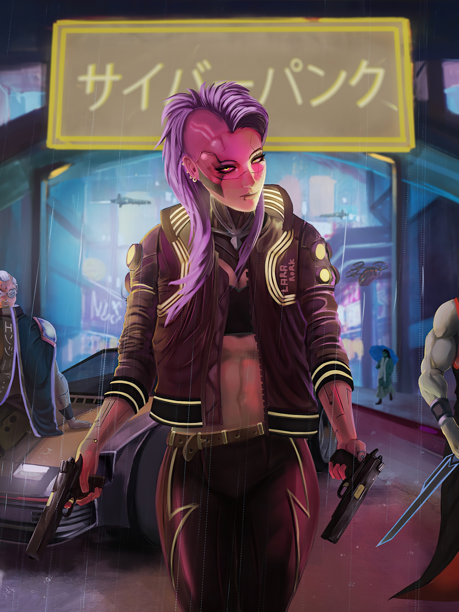 1536x48 Purple Hair Cyberpunk Girl 5k 1536x48 Resolution Wallpaper Hd Games 4k Wallpapers Wallpapers Den