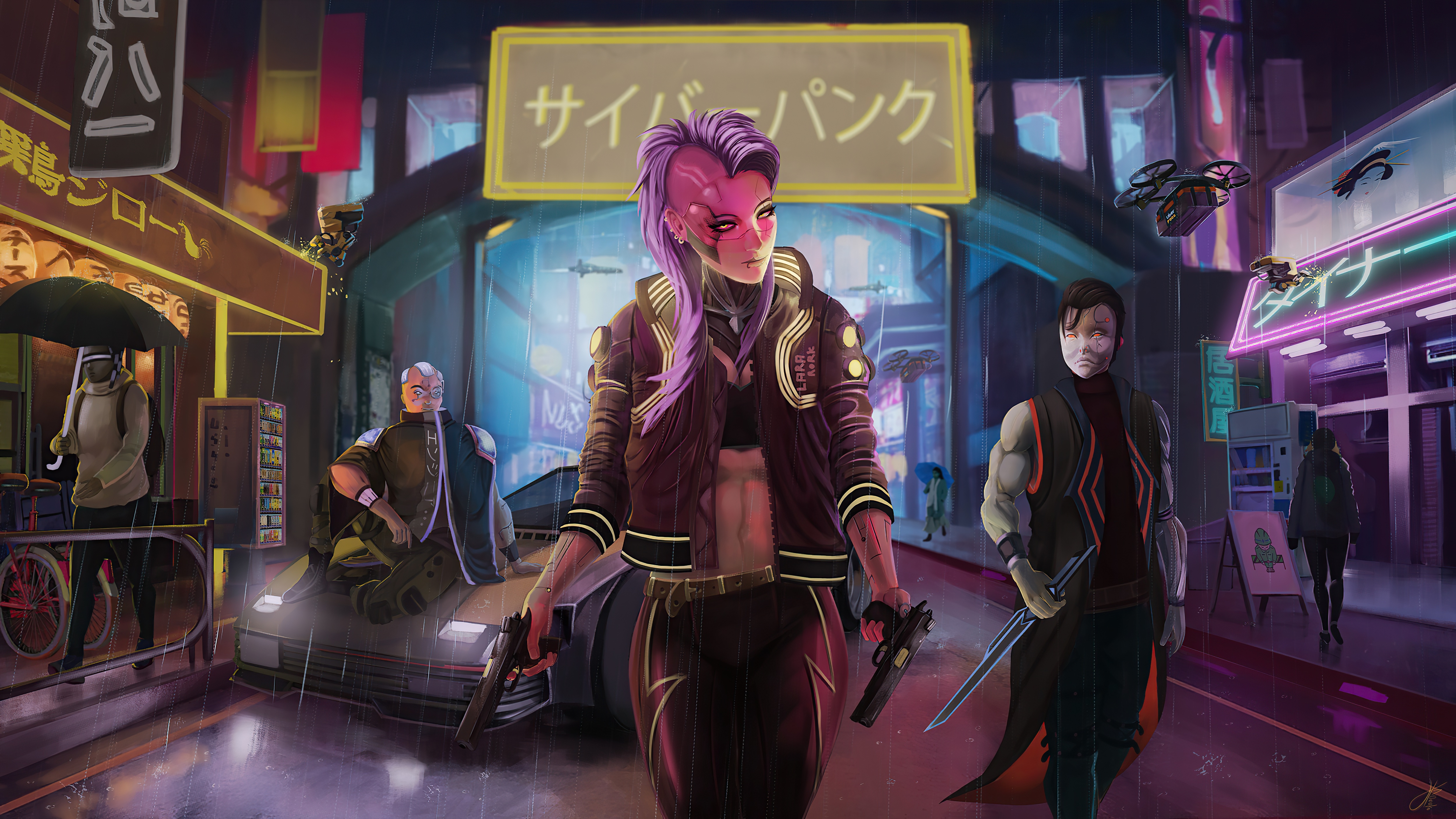 1242x26 Purple Hair Cyberpunk Girl 5k Iphone Xs Max Wallpaper Hd Games 4k Wallpapers Images Photos And Background