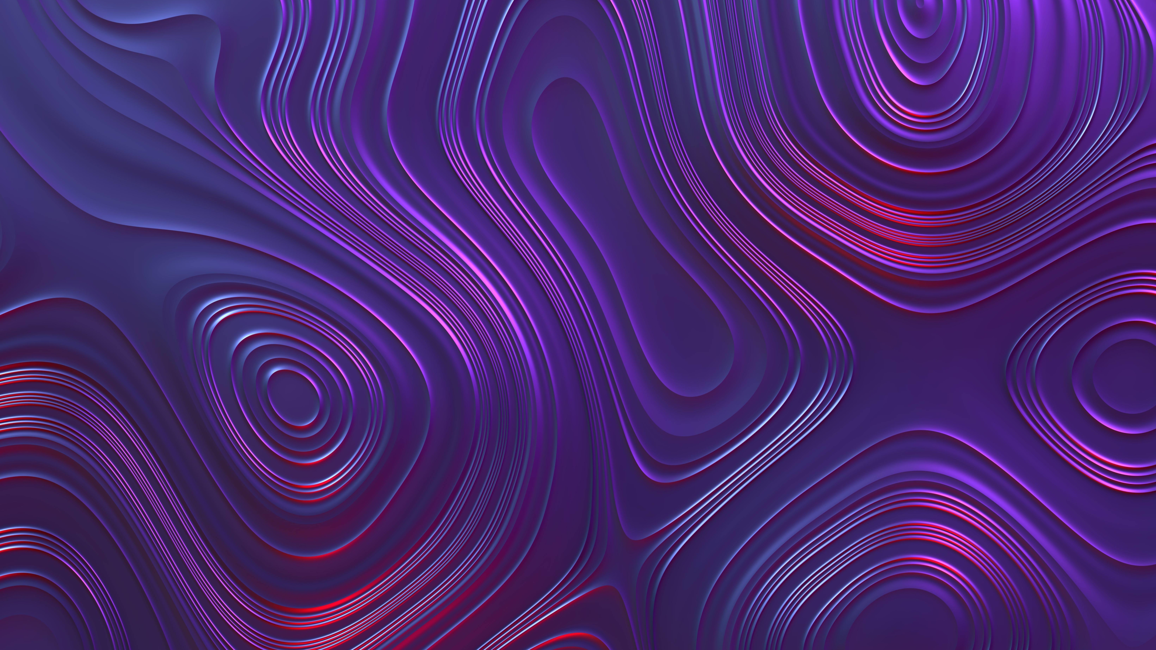 3840x2160 Purple Oval Waves 4K Wallpaper, HD Abstract 4K Wallpapers