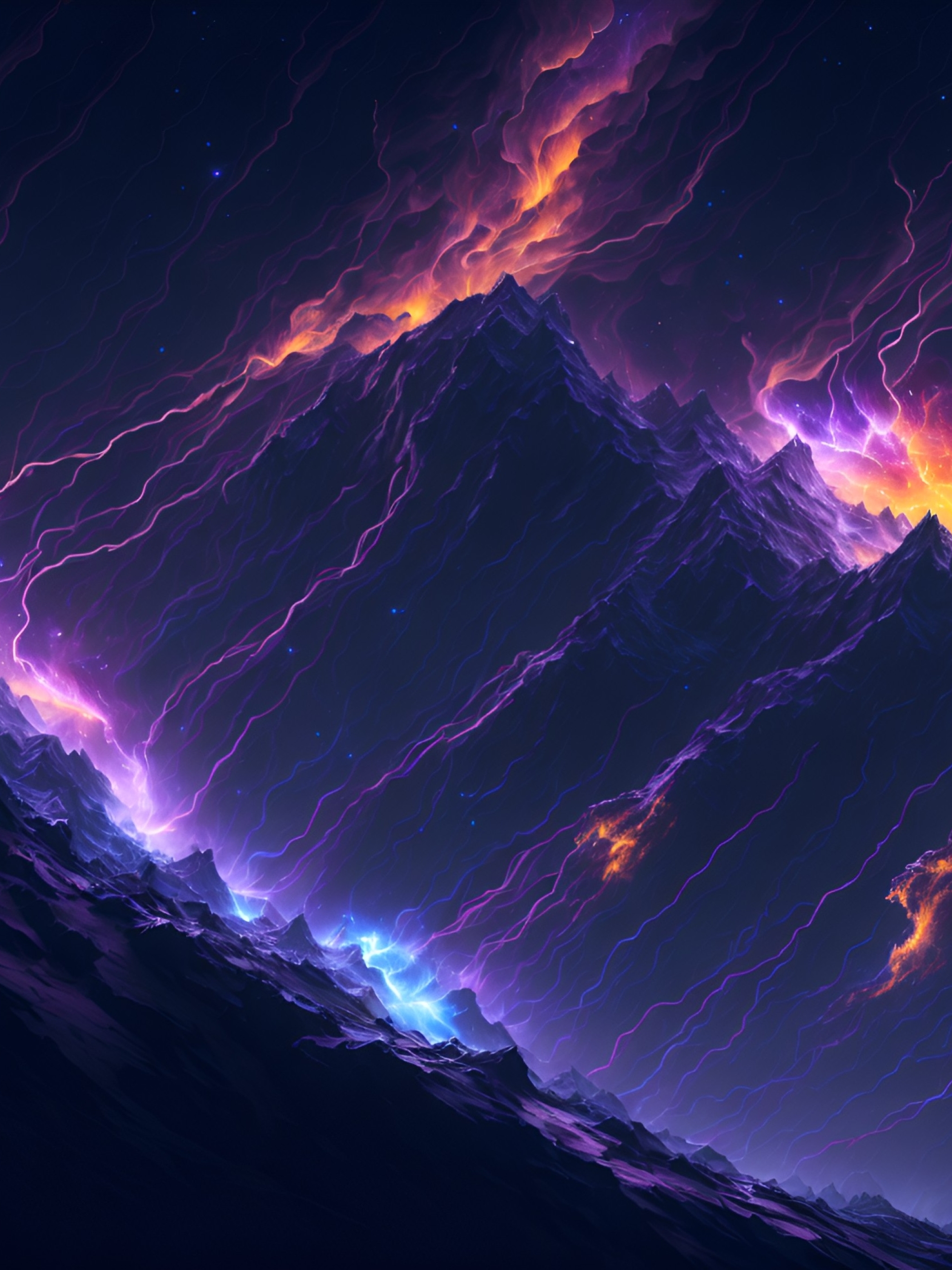 2048x2732 Purple Space Storm Cool AI Art 2048x2732 Resolution Wallpaper