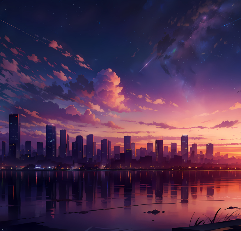 828x792 Resolution Purple Sunset 4K City 828x792 Resolution Wallpaper ...