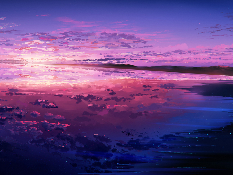 800x600 Resolution Purple Sunset Reflected in the Ocean 800x600 ...