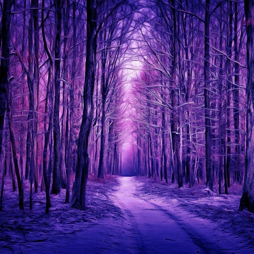 512x512 Resolution Purple Winter Forest 512x512 Resolution Wallpaper ...