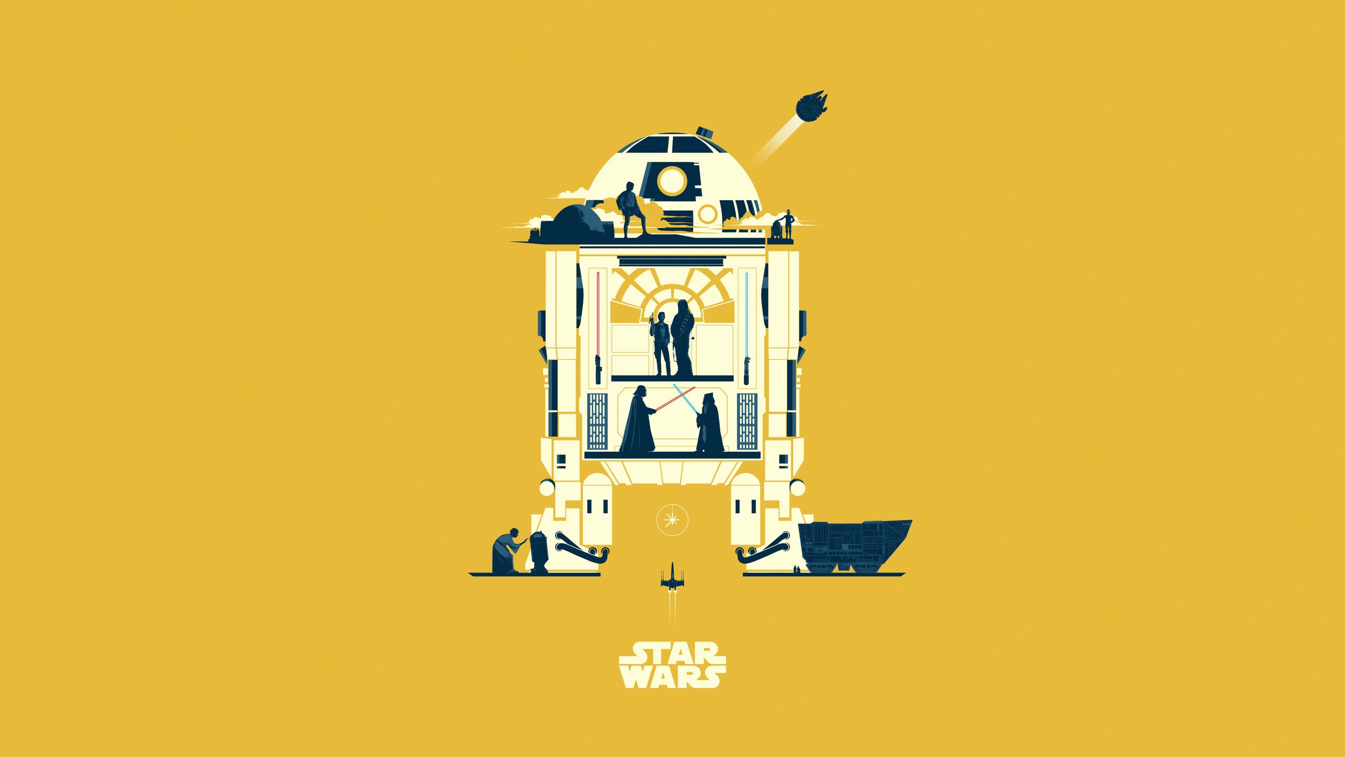 5120x2880 R2 D2 Star Wars Minimalist 5k Wallpaper Hd Minimalist