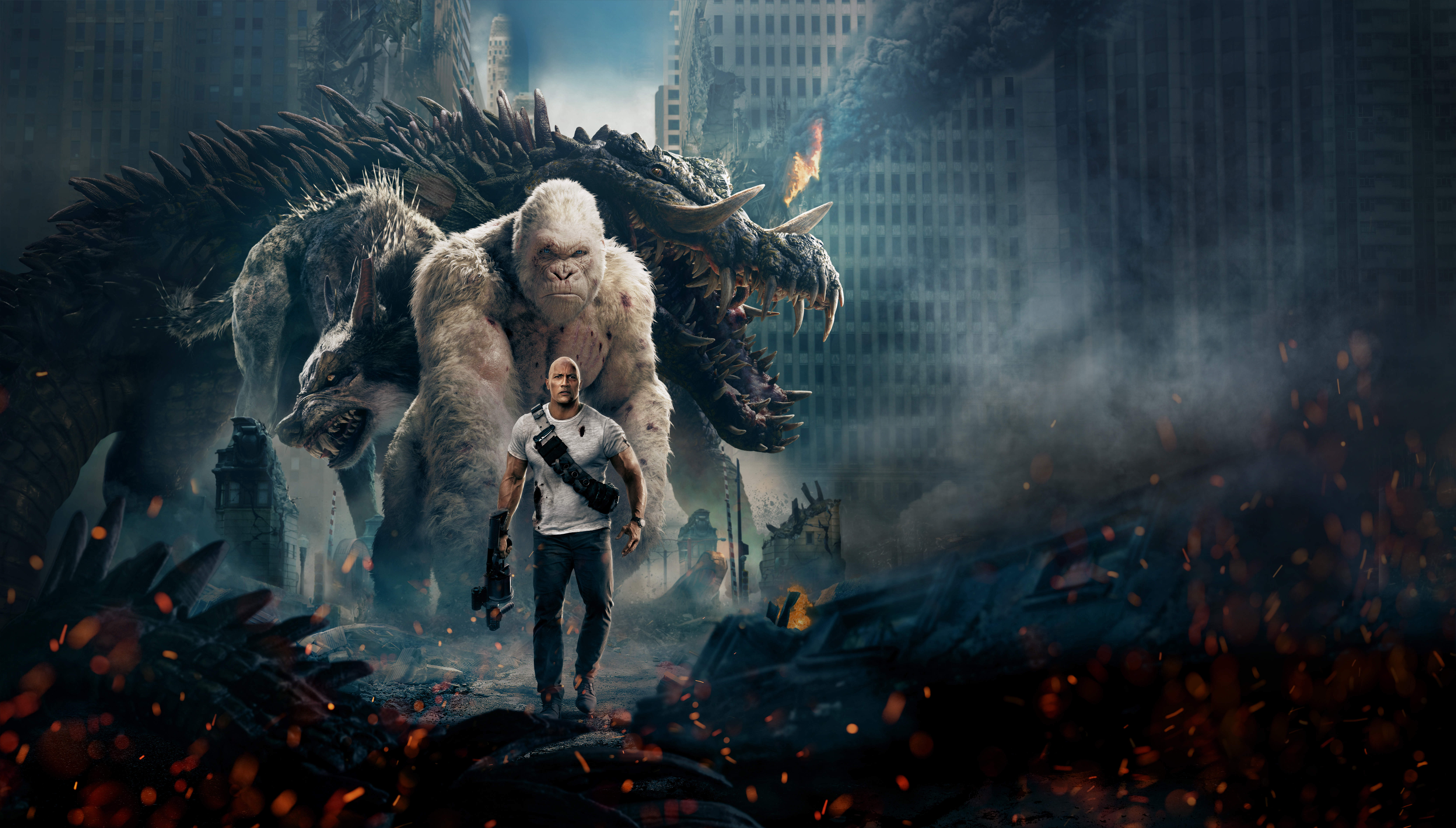 Rampage 2018 Official Poster Wallpaper HD Movies 4K Wallpapers Images 