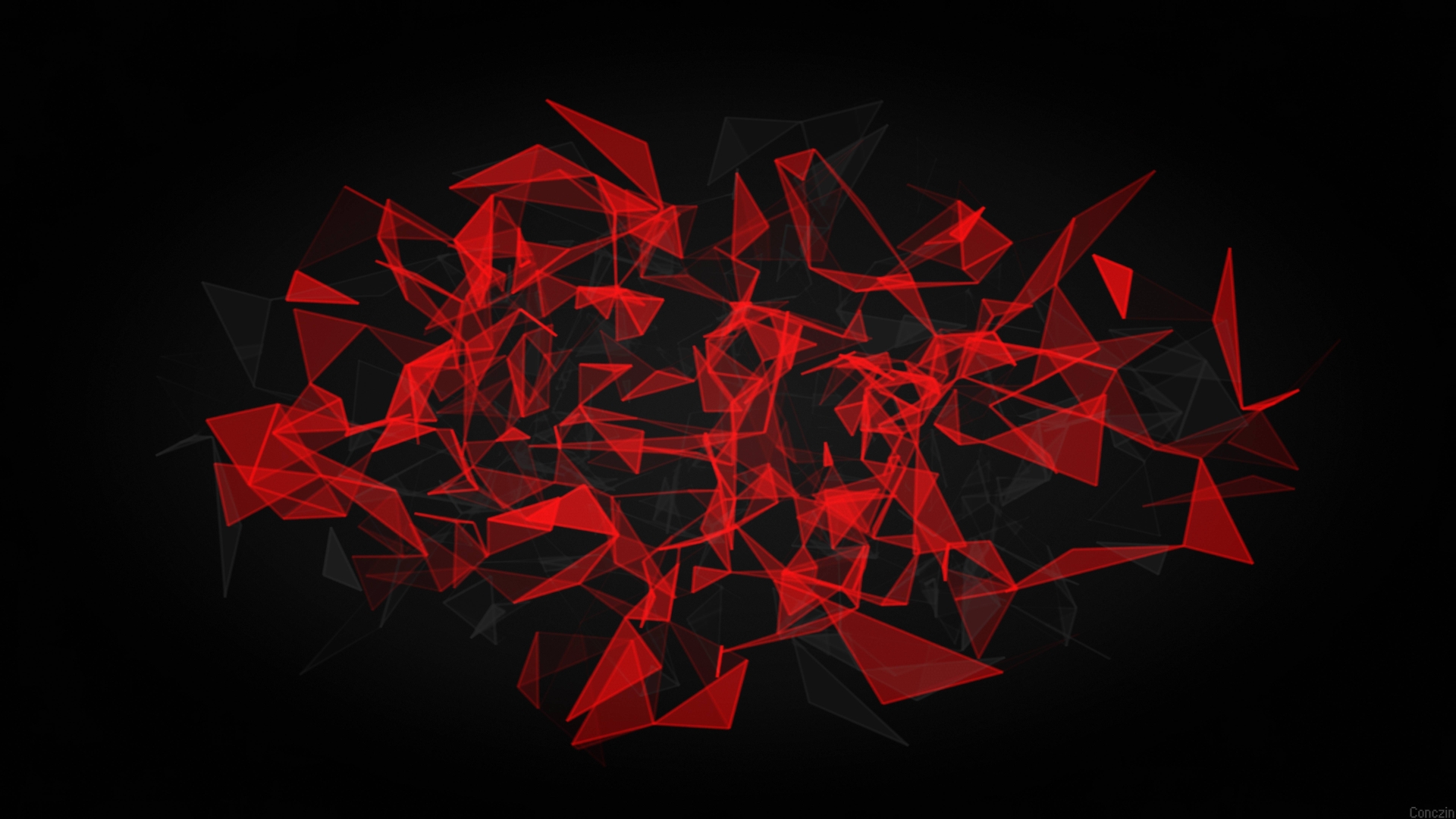 1920x1080 Red And Black Polygon 1080P Laptop Full HD Wallpaper, HD Abstract 4K Wallpapers