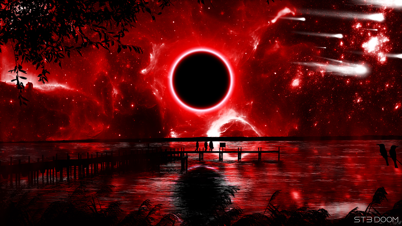 1280x720 Red Eclipse Digital Art 720P Wallpaper, HD Space 4K Wallpapers,  Images, Photos and Background - Wallpapers Den
