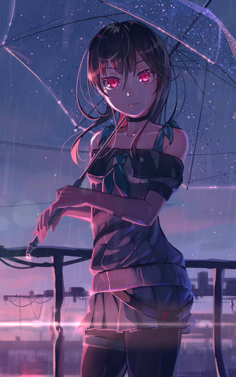 802x1282 Resolution Red Eye Anime Girl 802x1282 Resolution Wallpaper Wallpapers Den 