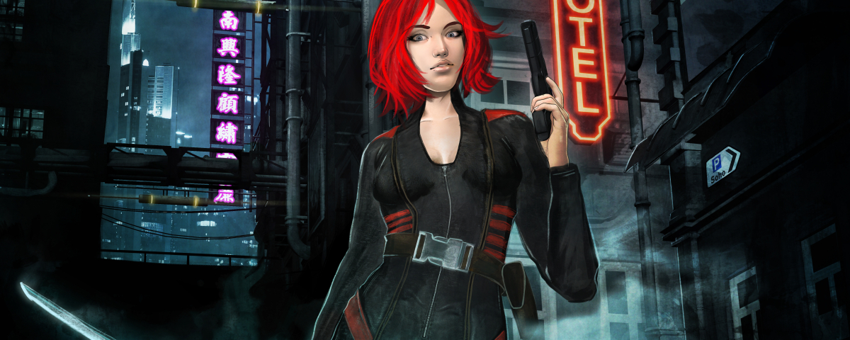 1200x480 Resolution Red Hair Cyberpunk Girl 1200x480 Resolution