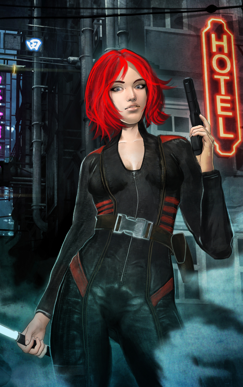 810x1290 Red Hair Cyberpunk Girl 810x1290 Resolution Wallpaper, HD