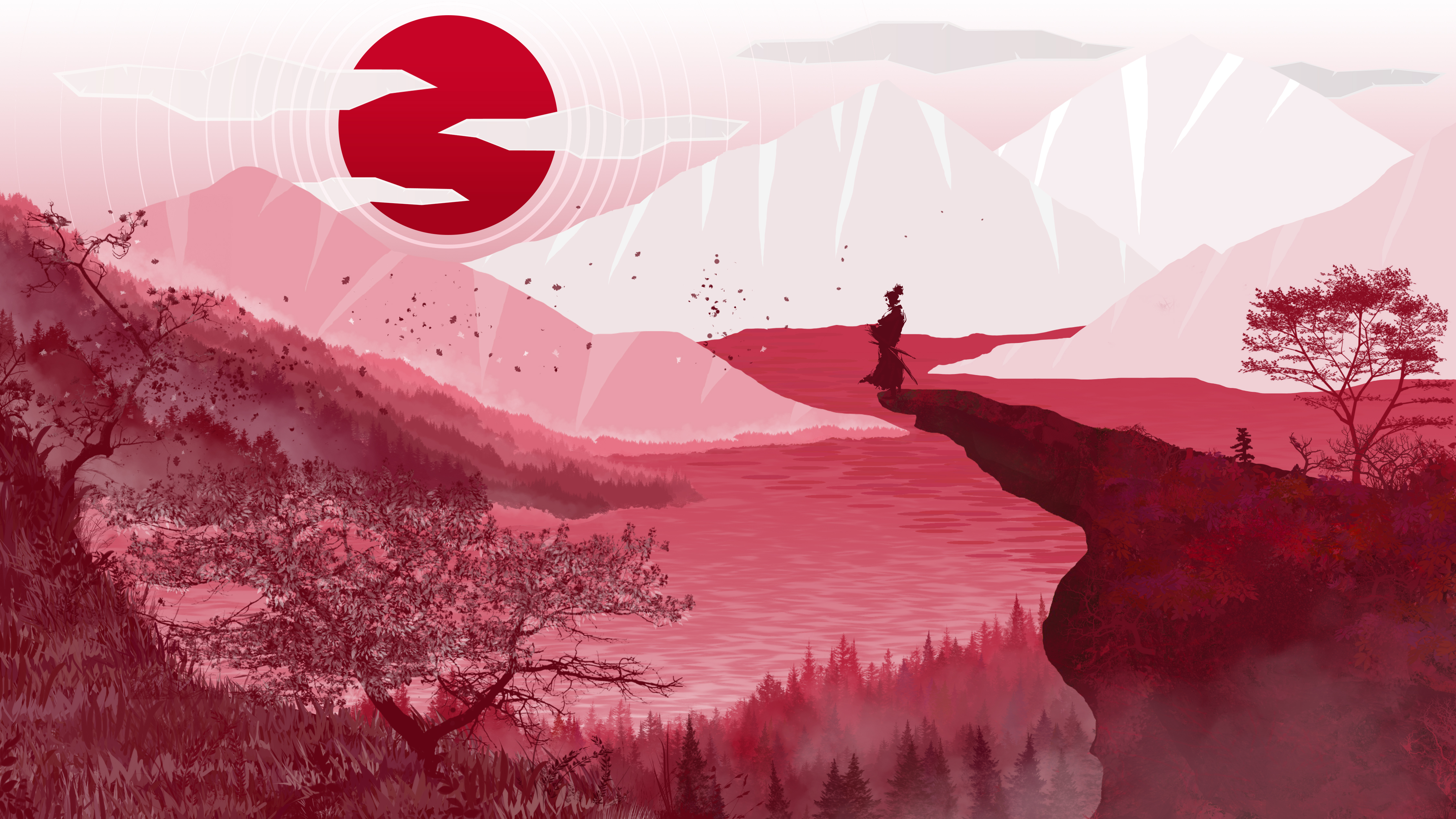 Download Red Sunset Minimal Dark Iphone Wallpaper  Wallpaperscom