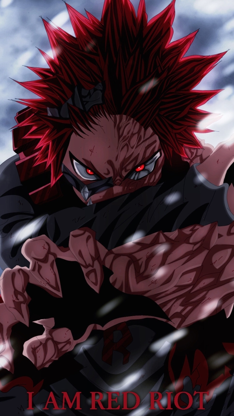 750x1334 red riot eijiro kirishima iphone 6 iphone 6s iphone 7 wallpaper hd anime 4k wallpapers images photos and background