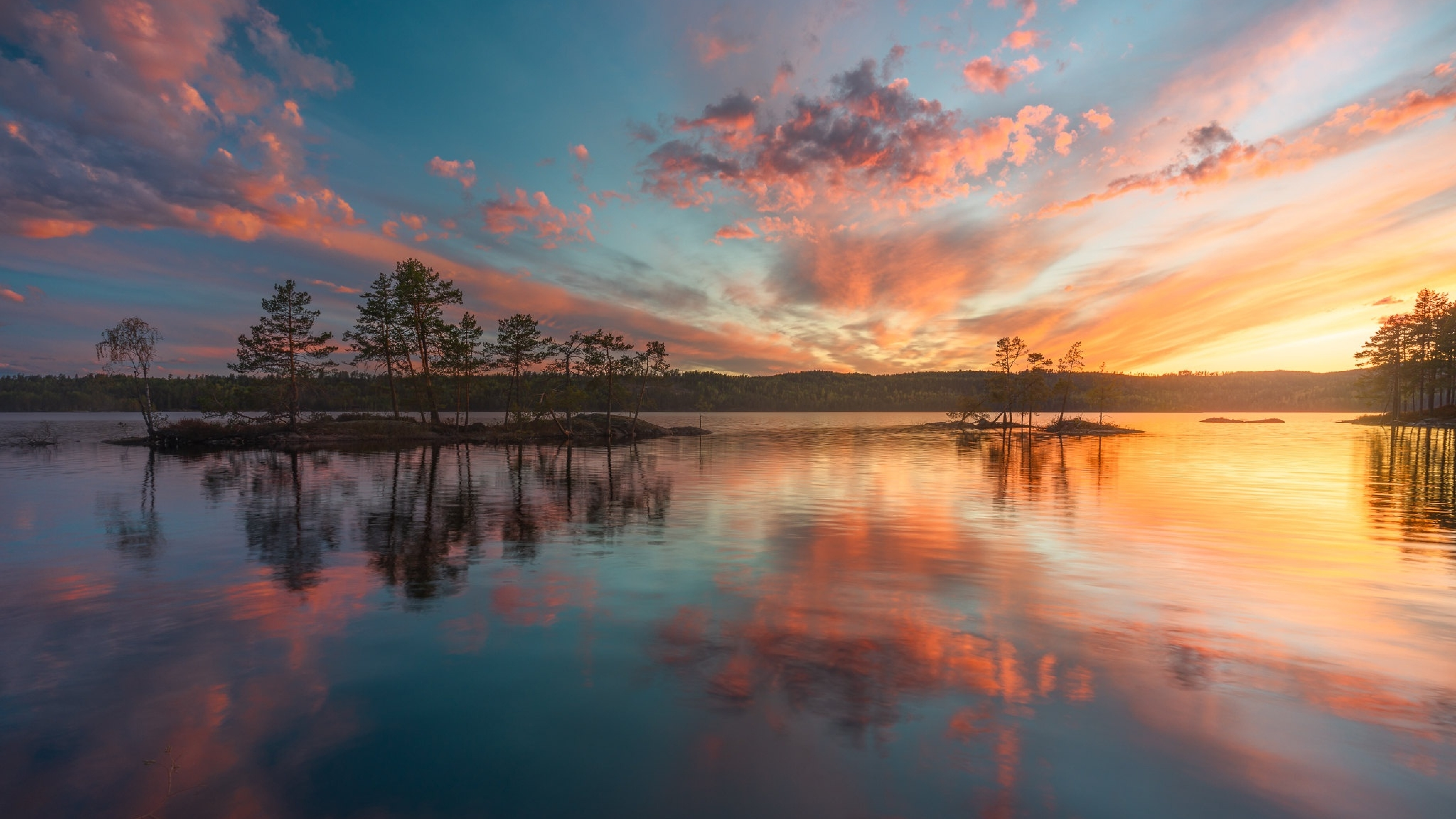 7680x4320 Sunset Clouds Reflection In Lake 8k 8K ,HD 4k Wallpapers