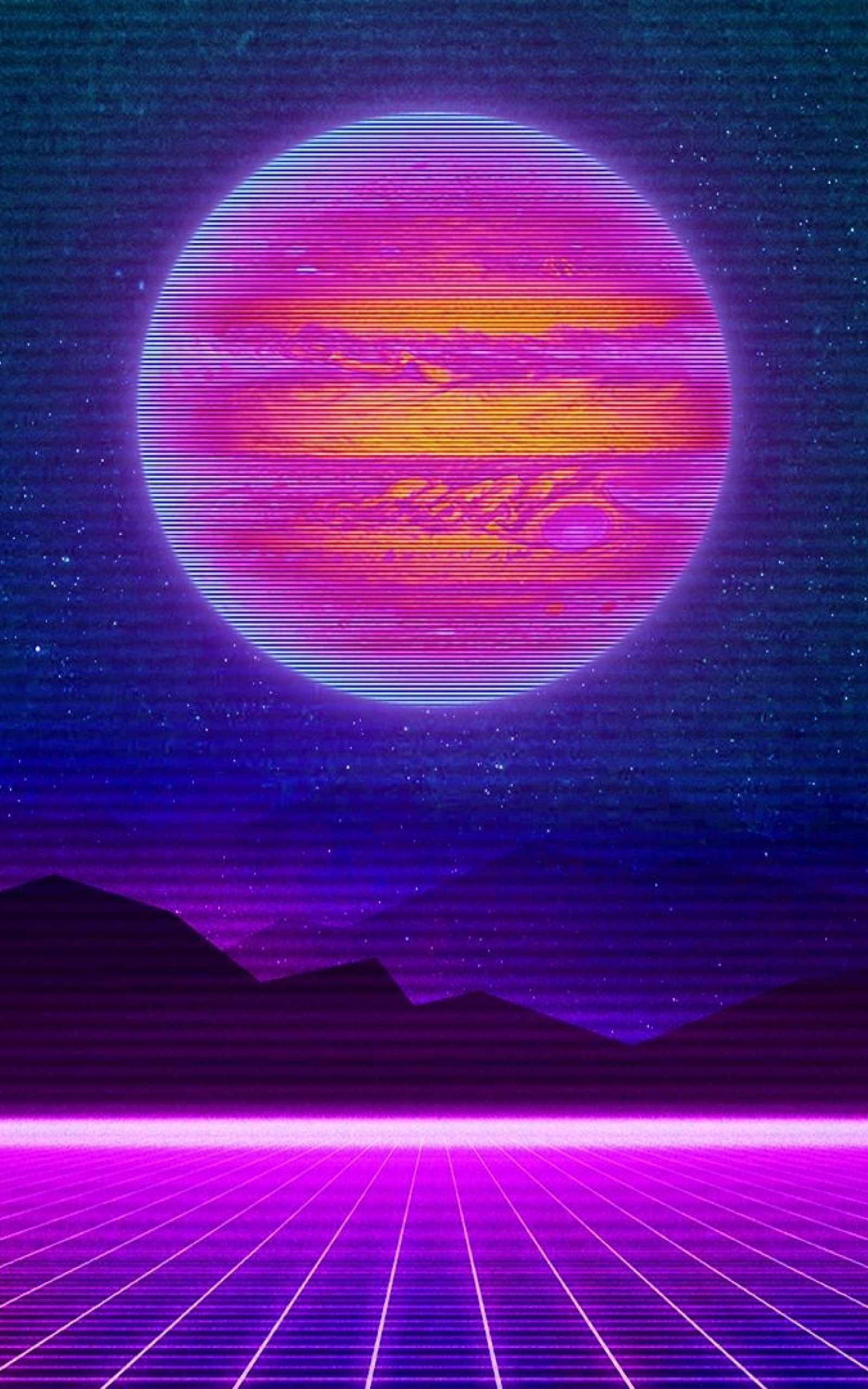 1600x2560 Retro Striped Planet 1600x2560 Resolution Wallpaper Hd Artist 4k Wallpapers Images 6506