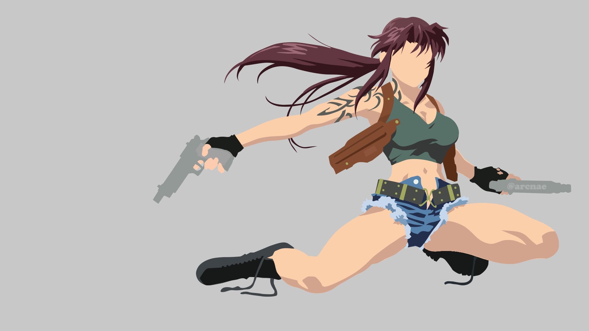 Revy Black Lagoon Minimal Wallpaper Hd Anime 4k Wallpapers Images Photos And Background Wallpapers Den