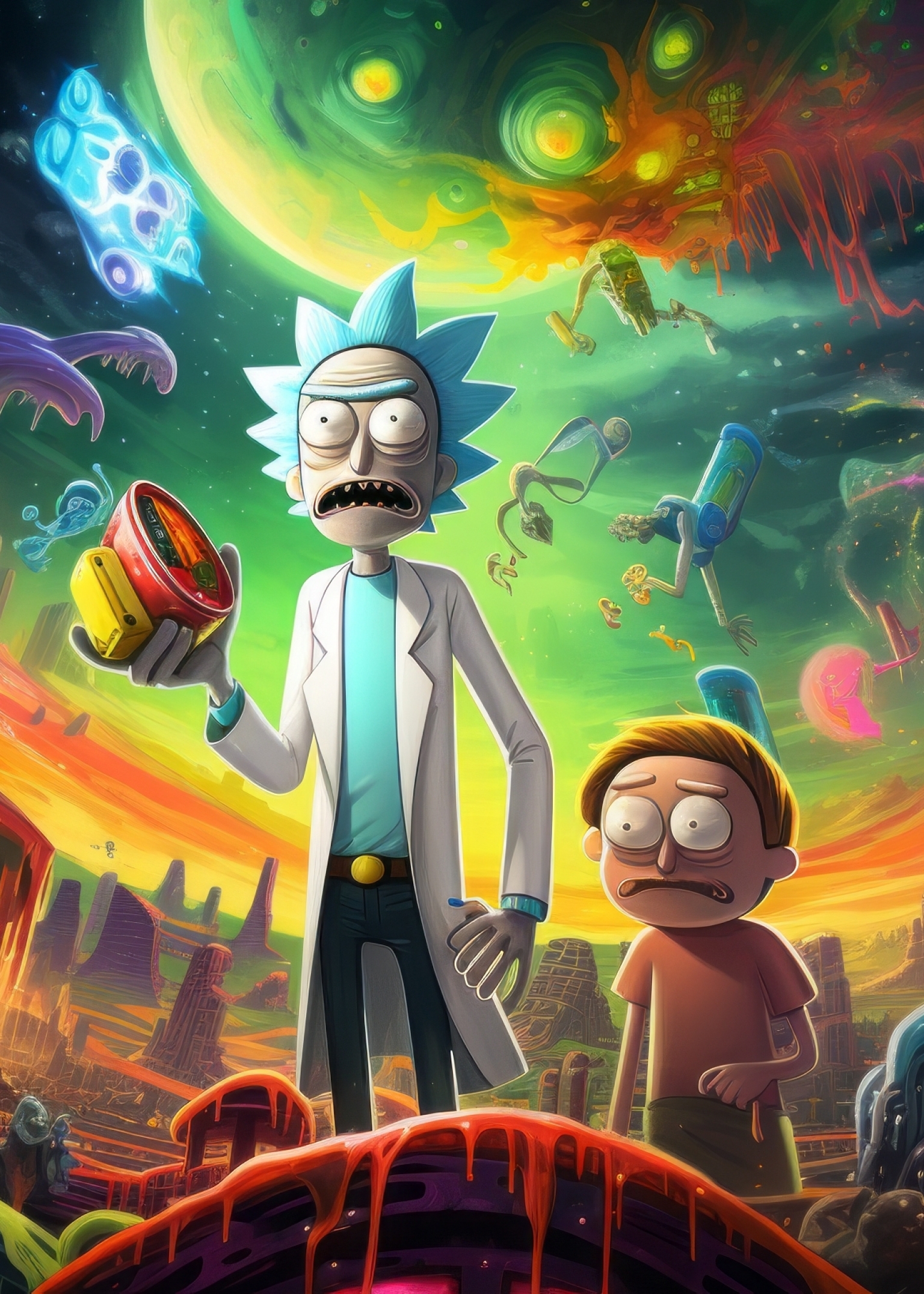 1536x2152 Resolution Rick and Morty Aesthetic 1536x2152 Resolution ...