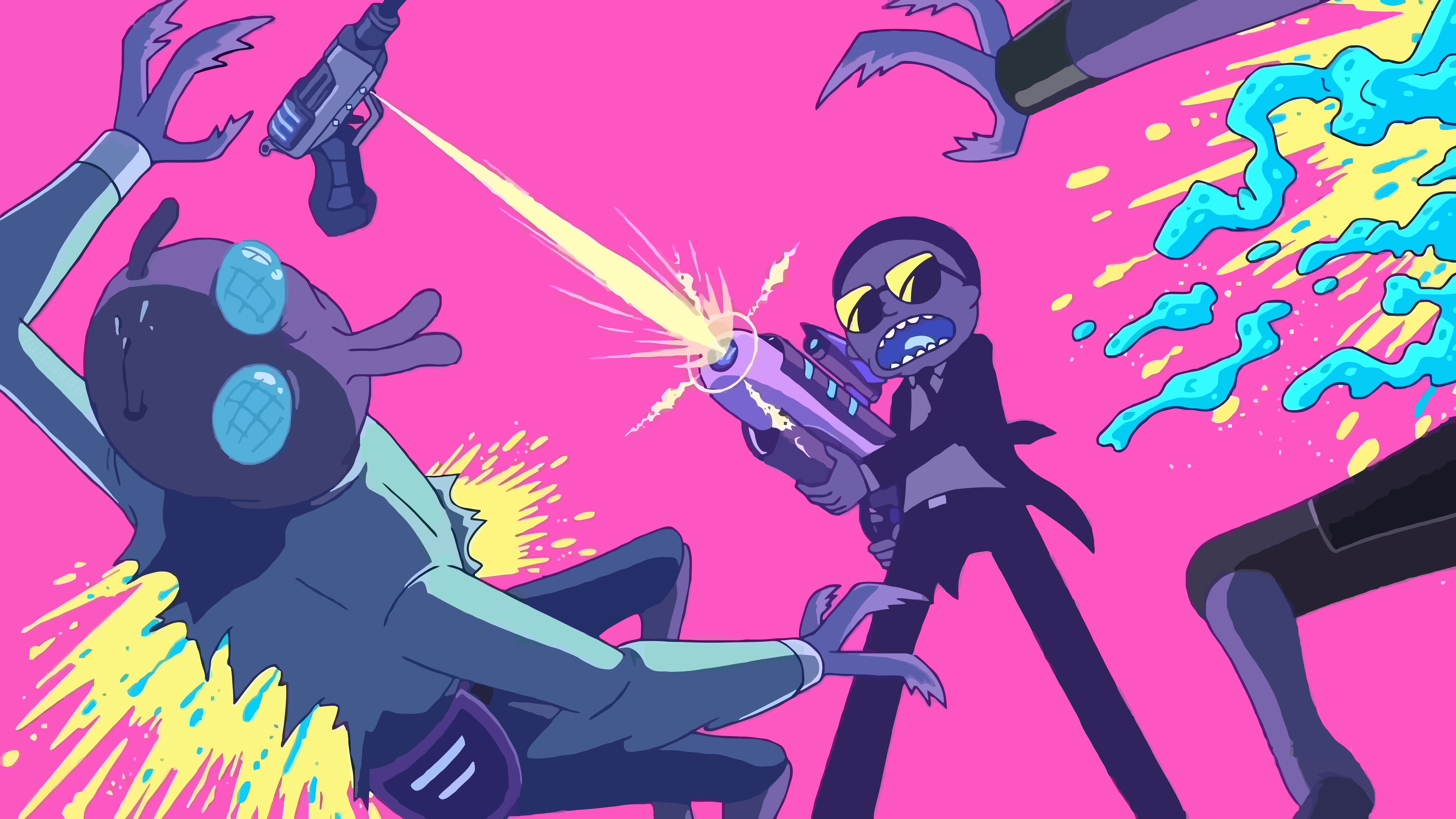 Rick and Morty Fighting WIth Aliens Wallpaper, HD TV Series 4K Wallpapers,  Images, Photos and Background - Wallpapers Den