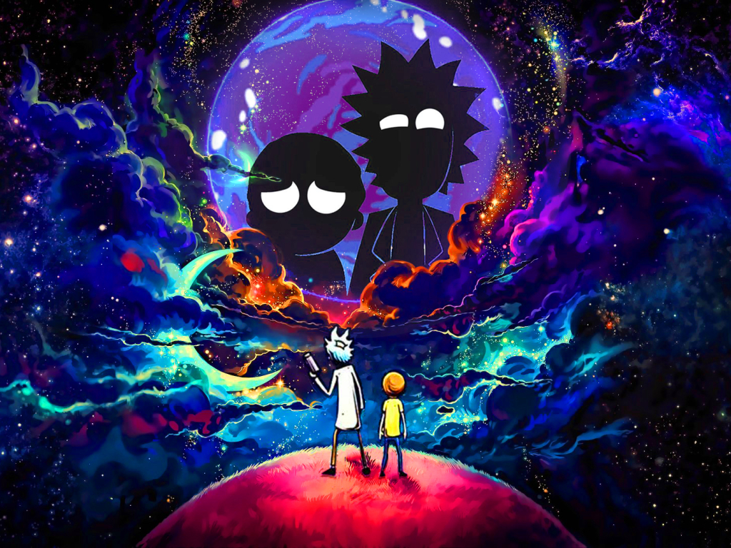 1024x768 Rick and Morty in Outer Space 1024x768 Resolution ...