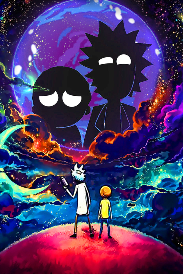 640x960 rick and morty in outer space iphone 4 iphone 4s wallpaper hd tv series 4k wallpapers images photos and background wallpapersden