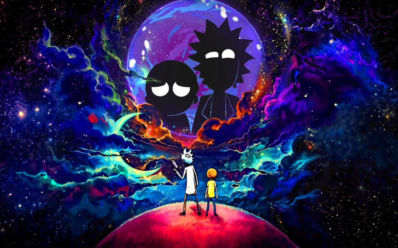 1280x800 Rick and Morty in Outer Space 1280x800 Resolution Wallpaper