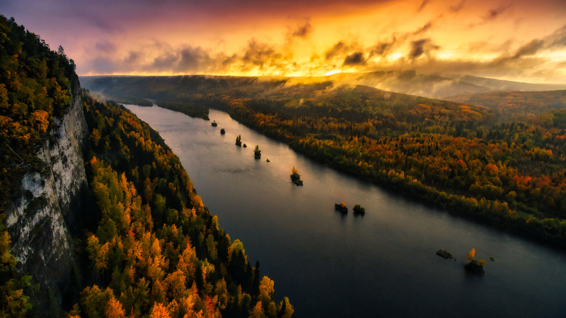 River And Forest Sunset Drone View Wallpaper, HD Nature 4K Wallpapers,  Images, Photos and Background - Wallpapers Den