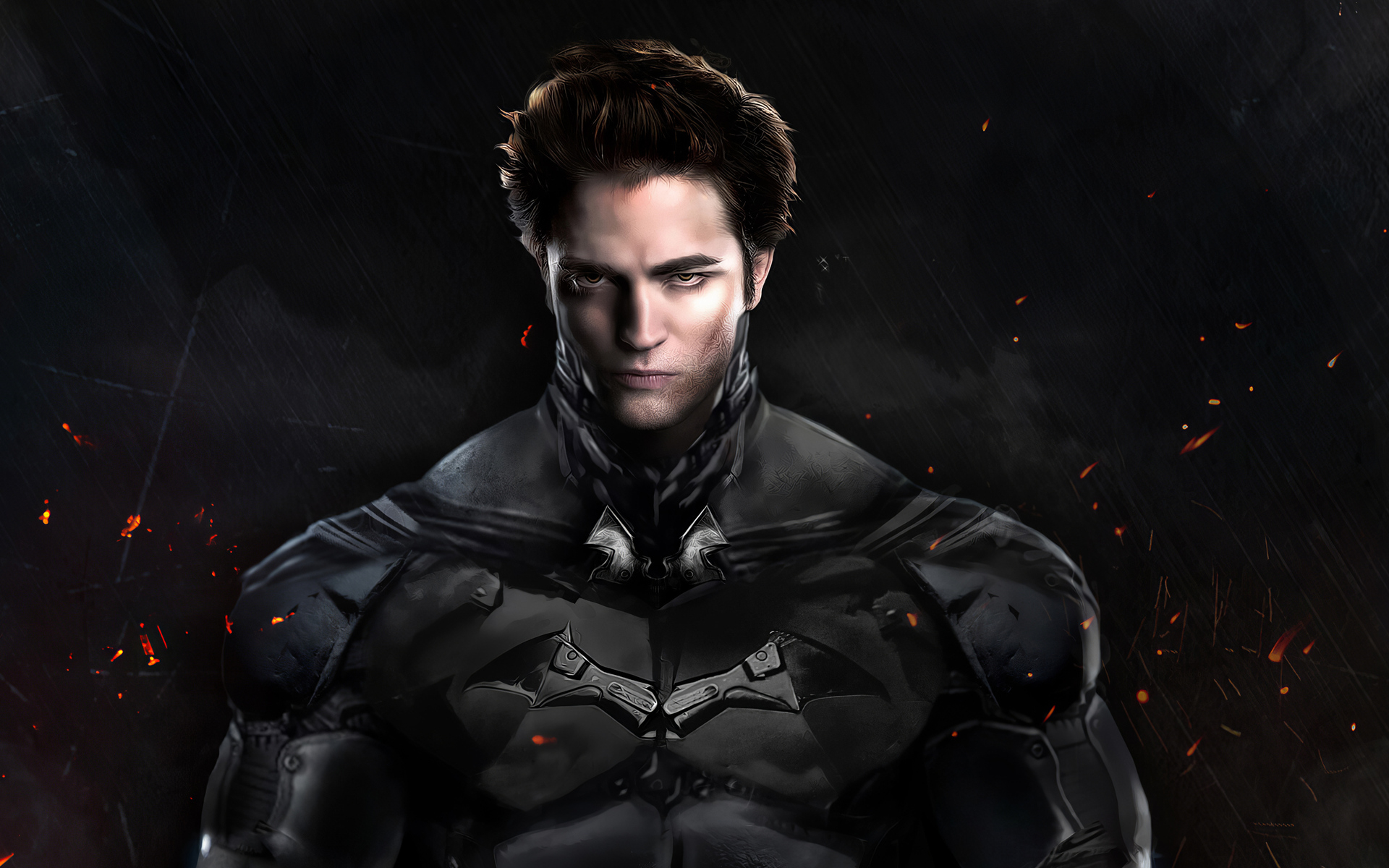 Robert Pattinson Batman Costume Art Wallpaper
