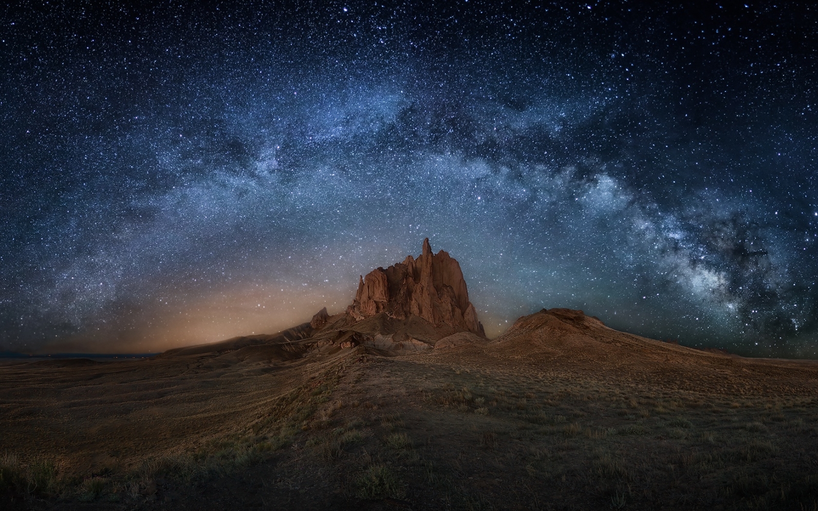 1680x1050 Rock Landscape At Milky Way Night 1680x1050 Resolution