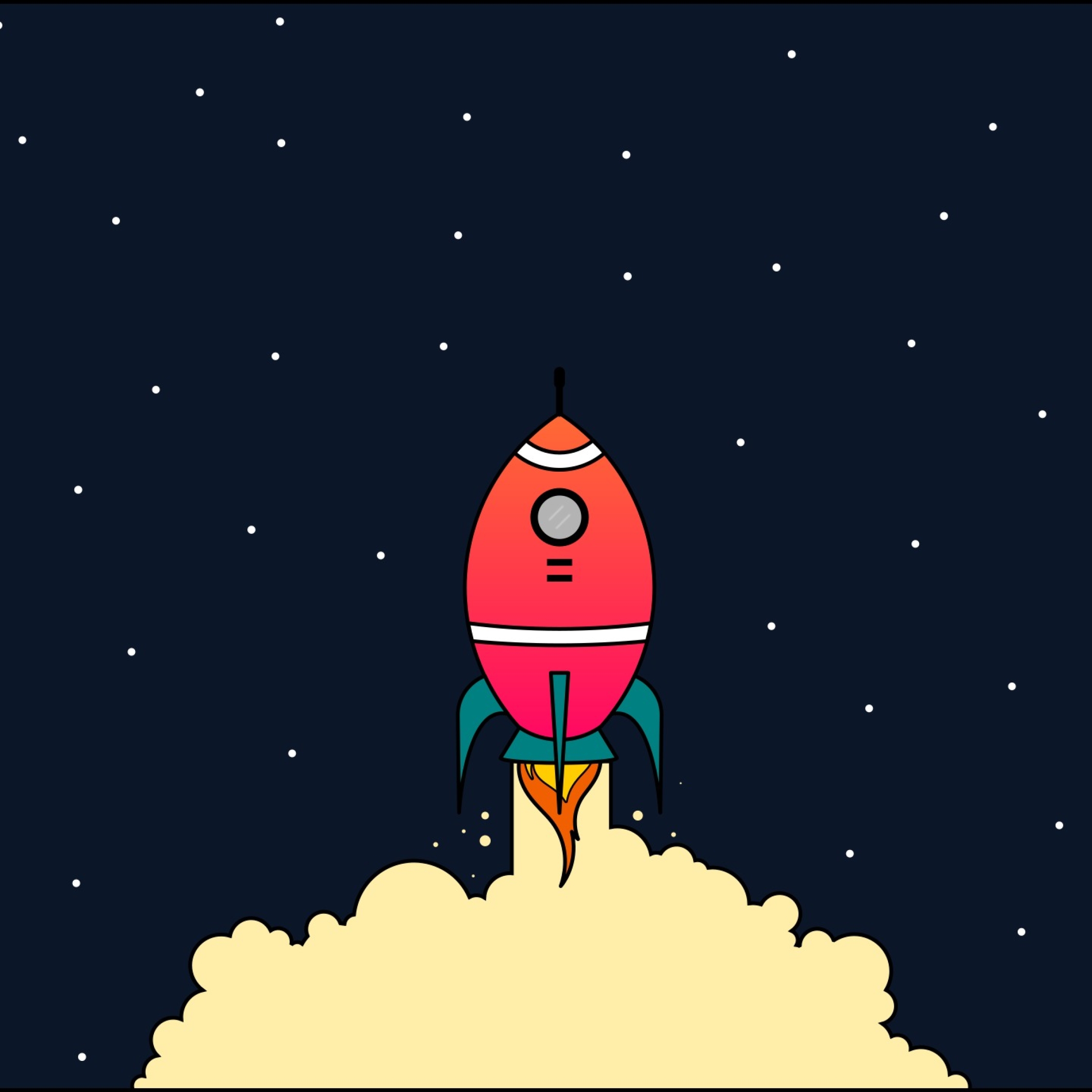 Rocketship Illustration, Full HD 2K Wallpaper