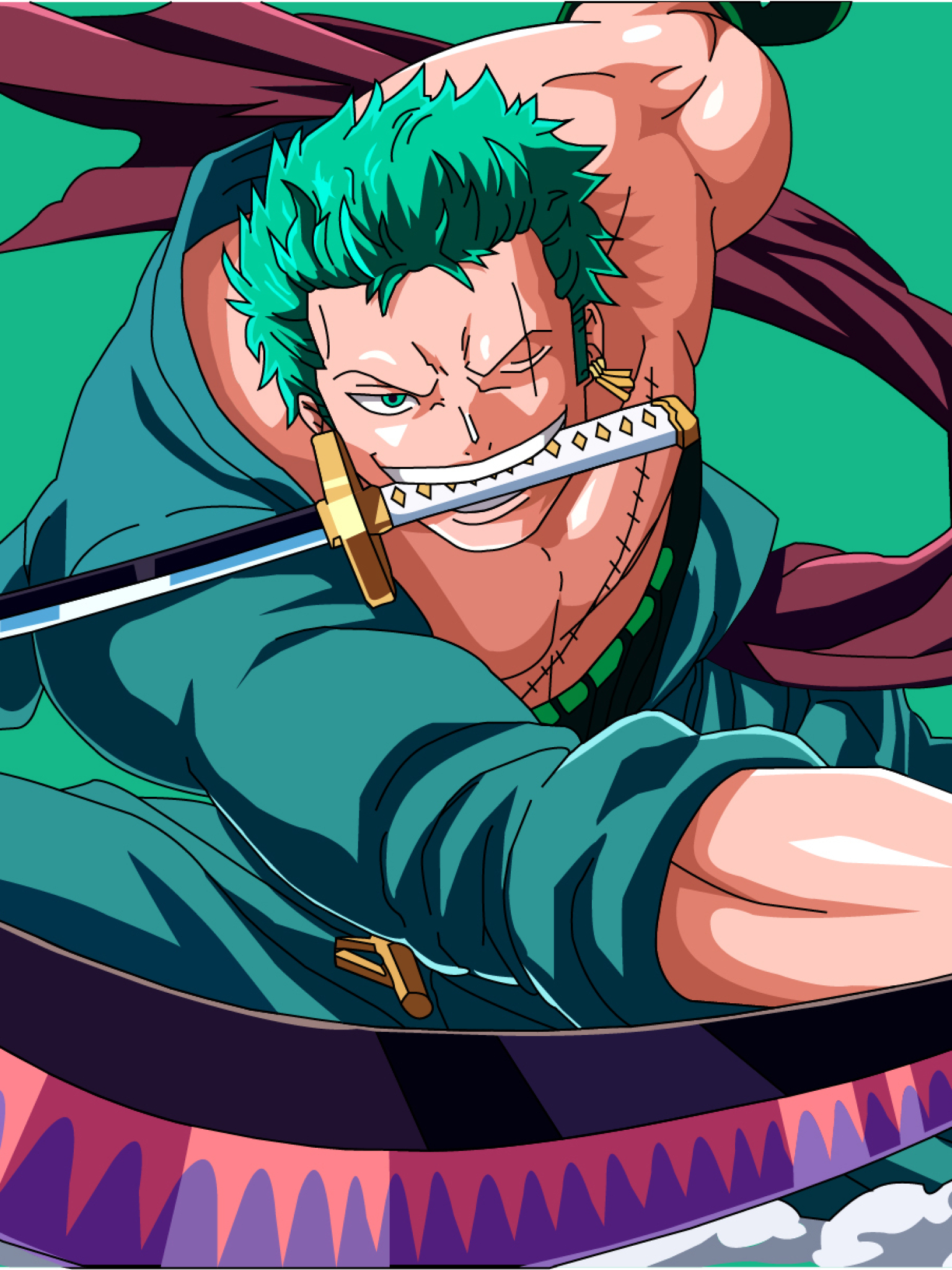 1536x2048 Roronoa Zoro HD One Piece Art 1536x2048 Resolution Wallpaper 