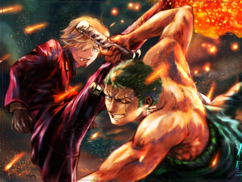 800x600 Resolution Roronoa Zoro vs Sanji One Piece 800x600 Resolution ...