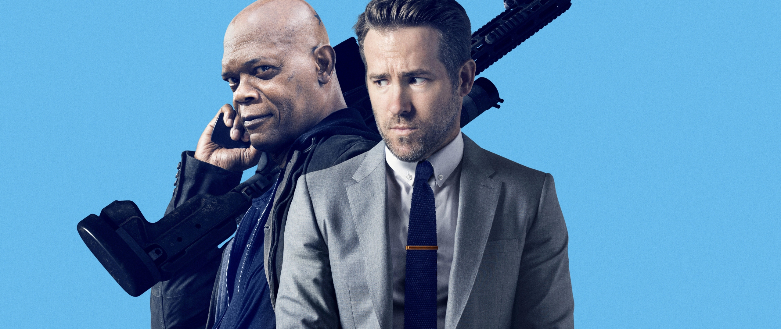 2560x1080 Resolution Ryan Reynolds And Samuel L Jackson In The Hitmans Bodyguard 2560x1080 