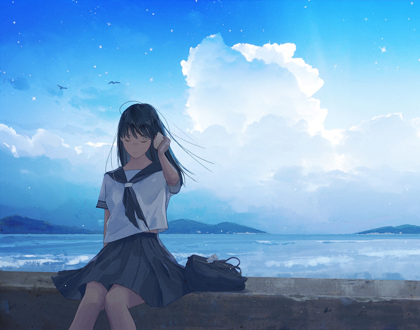 1400x1100 Sad Anime Girl Walking 1400x1100 Resolution Wallpaper, HD ...